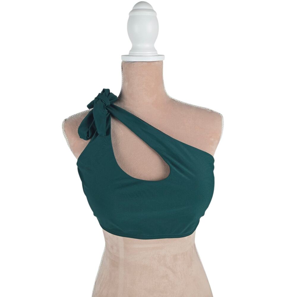 NWT Summer Mae Cutout One Shoulder Maternity Bikini Top Green Size Large